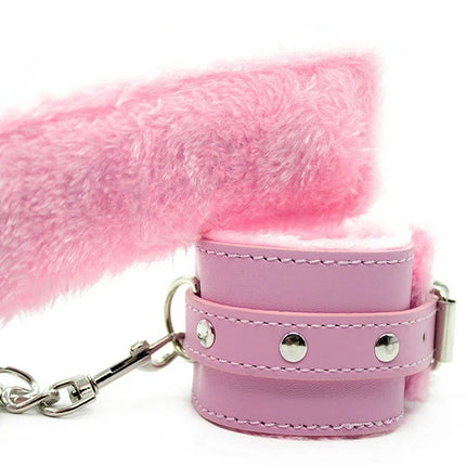 1 Pair Sexy Hand Wrap PU Leather Plush Handcuff Ankle Cuff Bracelet Bondage Lingerie Cosplay Accessories Couples Games Sex toys