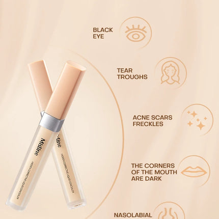 Mistine Liquid Concealer Full Coverage Under Eye Concealer for Dark Circles 24H Long-Lasting Waterproof Natural Coverage 1 Count