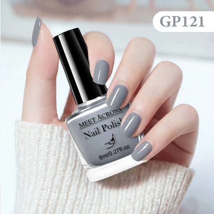 MEET ACROSS 8ml Glass Bottle Water-Based Peel Off Nail Polish Spring Summer Colorful Glitter Nail Art Varnish No Need Lamp