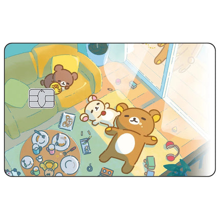 Cartoon Cute Credit Card Skin Stickers Rilakkuma Matte Sticker for VISA JCB MasterCard and Other IC Bank Card Decoration