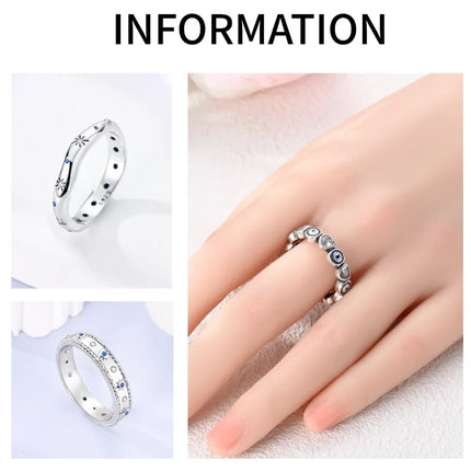Shine Zircon Ring 925 Silver Original Stone Multi Layer Simple Infinitely Wide Rings For Women FineJewelry Wedding Party Gift