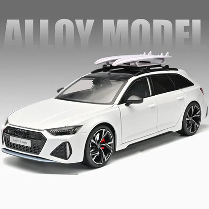 1/18 Audi RS6 Avant Station Wagon Alloy Car Model Diecasts Metal Sports Car Vehicles Model Simulation Sound Light Kids Toys Gift