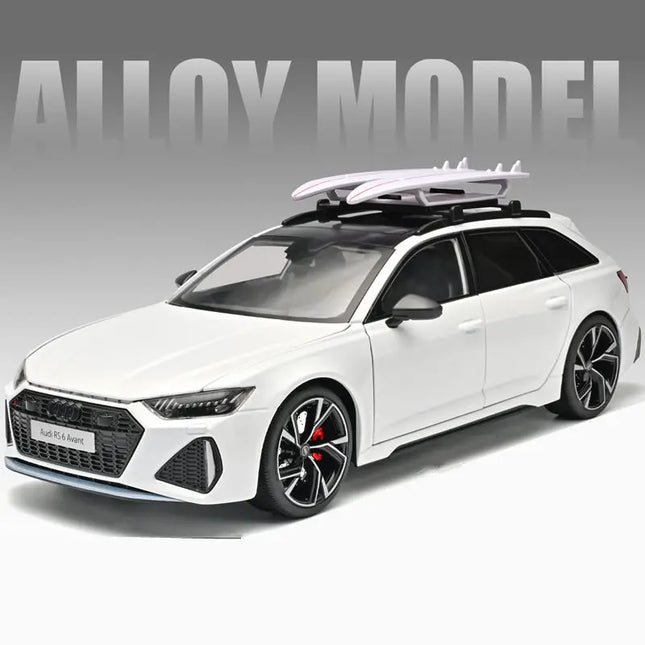 1/18 Audi RS6 Avant Station Wagon Alloy Car Model Diecasts Metal Sports Car Vehicles Model Simulation Sound Light Kids Toys Gift