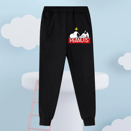 Childrens Peanuts Snoopy Hoodie Boys Girls Kawaii Cartoon Puppy Dog Graphic Hooded Sweatshirt Winter Leisure