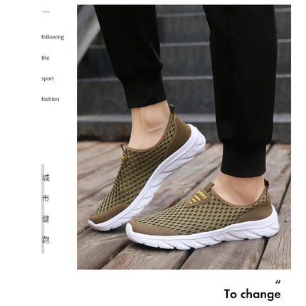 YRZL Lightweight Men Casual Shoes Breathable Slip on Male Casual Sneakers Anti-slip Men's Flats Outdoor Walking Shoes Size 39-46