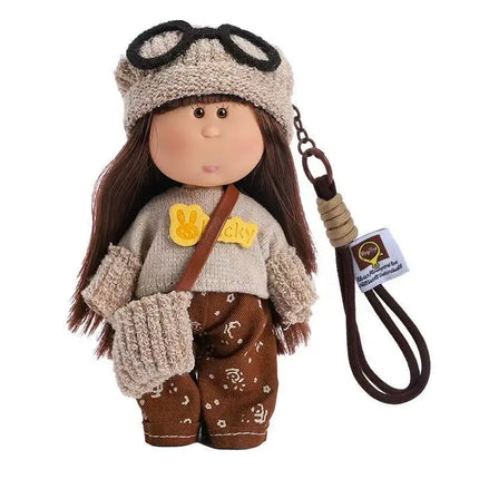 14cm Mini Spanish Potato Mia Doll Keychain Charm Bag Accessory Exquisite Toys Key Chain Kawaii Dolls Pendant