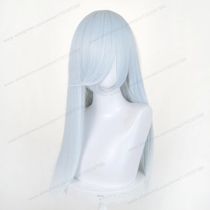60cm Long Straight Cosplay Synthetic Wig With Bangs Golden Yellow Green Blonde Purple Heat Resistant Hair Anime Wigs + Wig Cap