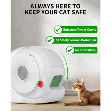 PuraMax 2 Automatic Self-Cleaning Cat Litter Box, App Control Automatic Litter Box with Safety Sensors, Odor-Free & Customized