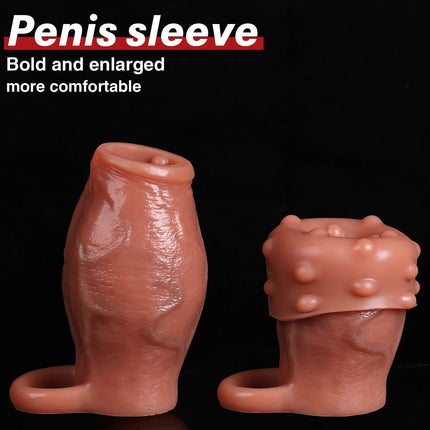 Penis Ring Dick Sleeve Enlargement Lock Sperm Men Sex Toy Enlarged and Thicken Cock Sleeve Soft Silicone Male Adult Sexy Toys 18