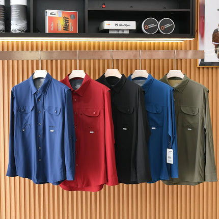 Quick Dry Breathable 3D Tailored Men's Summer Outdoor Workwear Fishing Sun Protection Shirt Polyester Fiber Casual Style