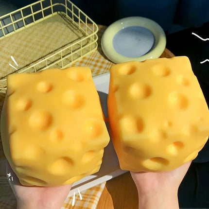 2026 Giant Cheese Squeeze Toy Extra Large Size Cheese Squishy Fidget Toys Slow Rebound Shapeable Venting Ball for Adults Gifts