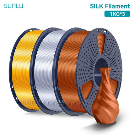 SUNLU 3KG 3D Printer Shiny Silk PLA Filament 1.75mm 1000g 3D Printer Neatly Wound 3D Filament for 3D Printer& 3D Pen