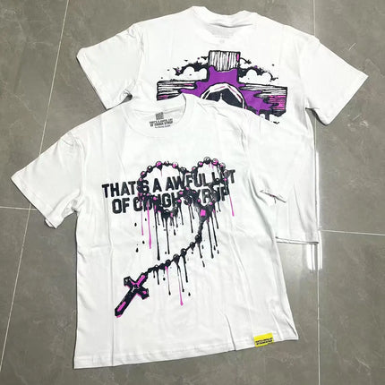 That's A Awful Lot of Cough Syrup Short Sleeve American Street Pop Hip-hop Cartoon Pattern Print Tops COUGH SYRUP T-shirt