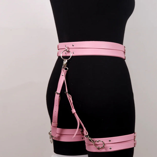 Sexy Garter Leather Harness Women Gothic Lingerie BDSM Bondage Belt Stocking Suspenders Leg Thigh Harness Toy For Adult 18+