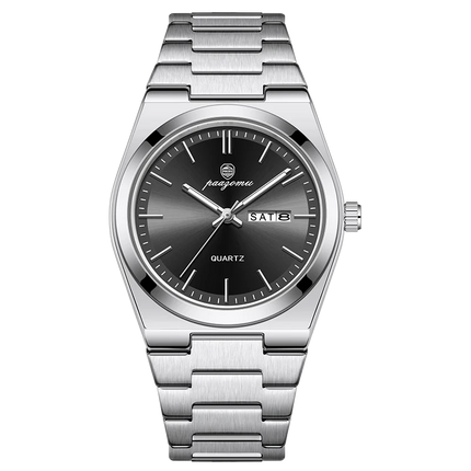 PAAZOMU Luxury Sport Quartz Man Wristwatch Waterproof Luminous Date Week Men Watches Stainless Steel Men's Watch Male Watch+box