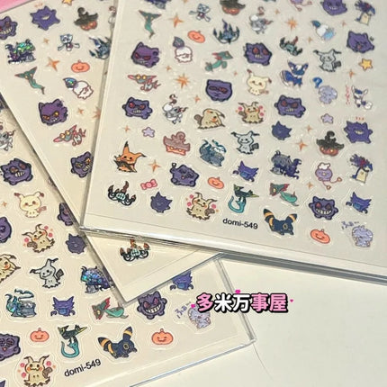 Pokémon Nail Stickers Gengar Mimikyu Anime Peripheral Creativity Ghost Series Exquisite Sticker Fashion Exquisite Diy Sticker