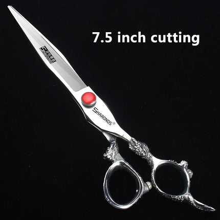 Sharonds 6/7/8 Silver Black Dragon Handle Hair Salon Hairdressing Scissors High Quality 440c Steel Professional Cutting Scissors