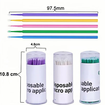 100 Pcs Disposable Spiral Handle Microbrush Mascara Wands Micro Brush Applicator Lashes Brushes Eyelash Extension Makeup Tools