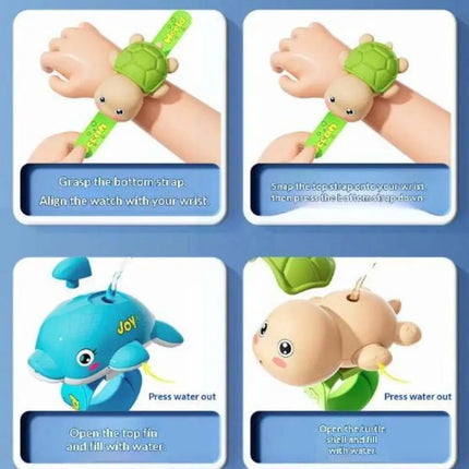 Fun Gift Squirt Function Wrist Water Toy Bracelet Style Cute Design Turtle Squirt Toy Dolphin Press Type Toy Summer Play