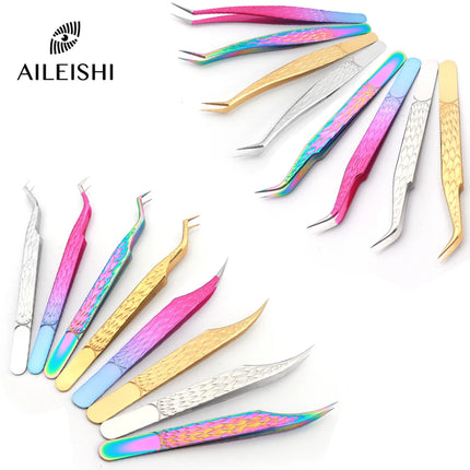 Professional Eyelash Tweezers for Lash Extension, Stainless Steel High Precision Eyelash Extension Eyebrow Tweezers
