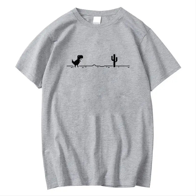 Men's T-shirts Printed Dinosaur Cactus Funny Tops Summer Cotton T-shirt for Men Casual O-Neck Tee Shirts Streetwear Basic Top