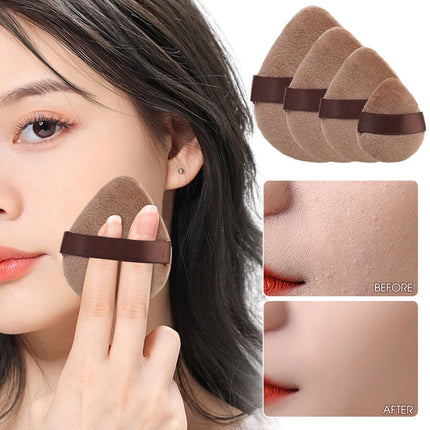 Dual Use Powder Puff Triangle Cosmetic Puff Soft Makeup Sponge for Face Eye Contouring Washable Velvet Puffs Make Up Accessories
