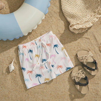 ma&baby 6M-4Y Infant Toddler Kid Baby Boy Swimsuit Animal Shell Coconut Tree Print Shorts Children Beachwear Bathing Suit
