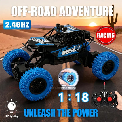 Hot RC Race Car For Kids Off Road Remote Control Car With Colorful LED Lights Rubber Tires Boys Gifts Toys For Outdoor Play