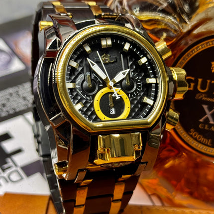 Clown Series Guide Ball Punk Quirky Men's Personality Watch, Fashionable Youth Trendy Gold Steel Luminous Watch, Trendy Gift Watch, the Best Gift for Him