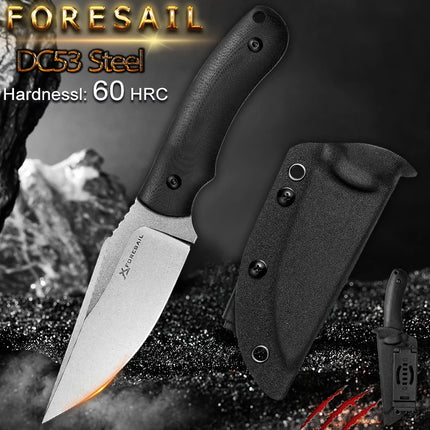 FORESAIL DC53 Steel Blade Knife G10 Handle Sharp Fixed Blade Camping Tactics Outdoor Fish Cutting Hunting ToolKitchenFruit Knife
