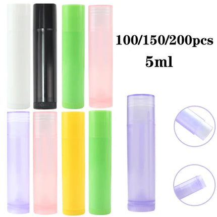 100/200pcs 5g Lipstick Tube Lip Balm Containers Empty Cosmetic Containers Lip Gloss Tubes With Caps Container for Travel Makeup