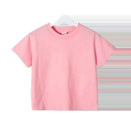 Smile Print Cotton T-Shirt for Girls Casual O Neck Short-Sleeve Kids Fashion Summer T-Shirts Tops Baby Tees Child Clothes