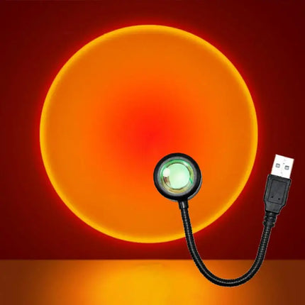 RGB Sunset Lamp Rainbow Projection Lamp USB Decorative Sunset Atmosphere Lamp Multi-Angle Rotatable For Home Living Room Bedroom