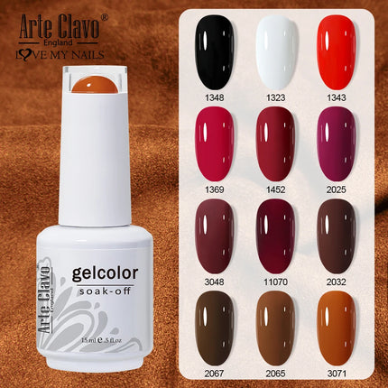 Arte Clavo HEMA TPO FREE Gel Nail Polish 15ML Long Lasting For Manicure Semi Permanent Nail Art UV LED Gel Varnish Nail Supplies
