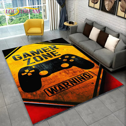 3D Cartoon Game Gamer Gamepad Large Area Rug, Carpet Rug for Living Room Kids Bedroom Sofa Doormat Decor, Child Non-slip Floor Mat