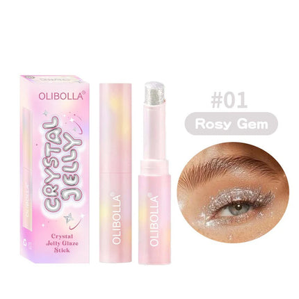 Water-like Jelly Eyeshadow Stick Pearlescent Glitter High-gloss Eyeshadow Crystal Shiny Multi-color Eye Shadow Highlighter Stick
