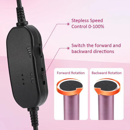 Electric Foot Callus Remover Foot Care File Cracked Heels Dead Skin Remover USB Plug-in Foot Grinder Tool With 20PCS Sandpaper