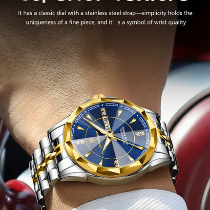 POEDAGAR Luxury Man Clock Business Waterproof Luminous Date Week Watches For Men Quartz Stainless Steel Fashion Men's Wristwatch