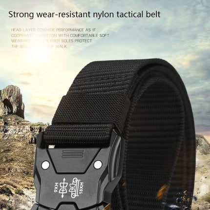 Genuine Tactical Belt Black Quick Release Outdoor Men's Belt Buckle Quick Release Elastic Belt Sport Nylon Braided Belts for Men