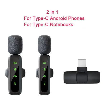 Lavalier Wireless Microphone 80mAh Rechargeable Battery Clip-On Podcast Mic for Streaming Vlogging Voice Recording Plug & Play