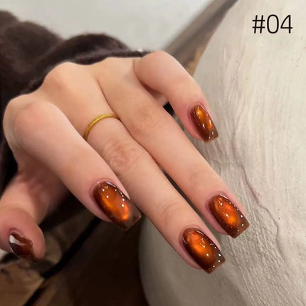 MIANEL 10ML Fiery Sunset Glass Beads Cat Eye Gel Nail Polish Winter Hot style Cat Magnetic Gel Nail Salon Black Nails 1-10pcs