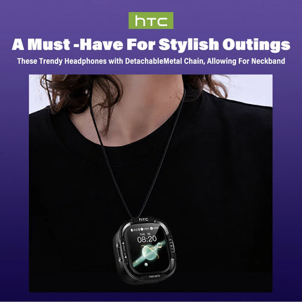 HTC NE70 Wireless Headphones Bluetooth Touch Control Earphones Built-in Dual Microphones Earbuds Full HD Display AI Translator