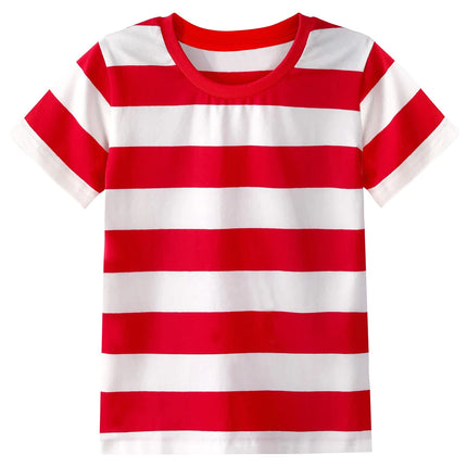 Kids Striped T-shirt Toddler T-shirt Boys Girls Cotton Short Sleeve Tops Children Summer Casual Tee Halloween Carnival Daily Wear