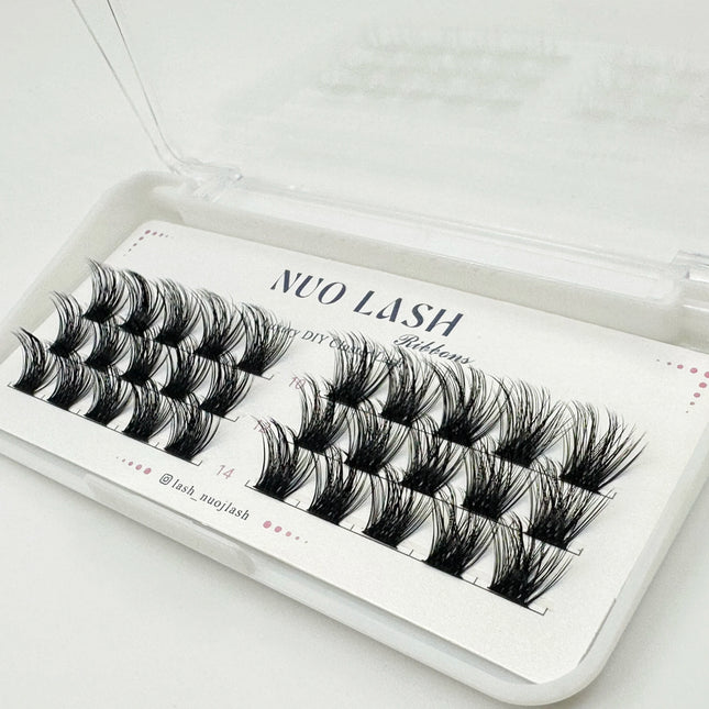 Nuo Cluster Eyelash Thin Band Natural Look Wholesale Diy Pre-cut Lash Extensions Super Soft Segment Lash Clusters Private Label