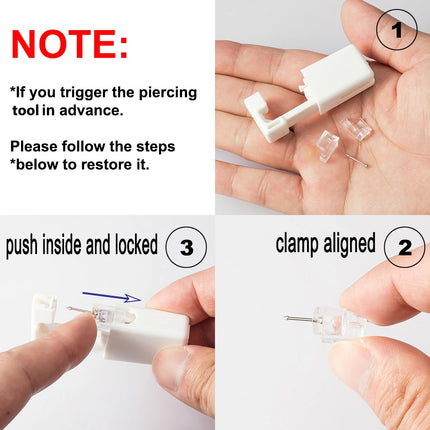 1/3/6pcs Nose Piercing Gun Disposable Safe Sterile Piercing Unit For Self Nose Piercing Built-in CZ Stainless Steel Nose Stud