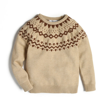 Kids Clothes Knitted Sweater O-Neck Girls Boys Baby Knitted Tops Children Brother Sister Holiday Clothing