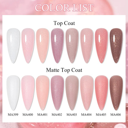 MEET ACROSS 7ml Jelly Nude Shimmer Rubber Base Gel Glitter Pink Purple UV/LED Nail Art Vernis Gel Polish for Manicure Nails DIY