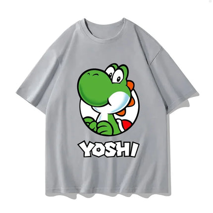 Super Mario Yoshi T-shirt Men and Women Summer Cotton Y2K Clothing Fashion Breathable Anime Fans Short Sleeve Tops Streetwear