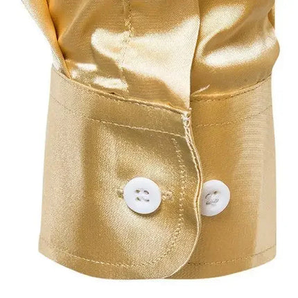 Amazon Spring Autumn Men's Long Sleeve Shirt Casual Fashionable Shiny Interior Top Men's European Style Foreign Trade Shirt