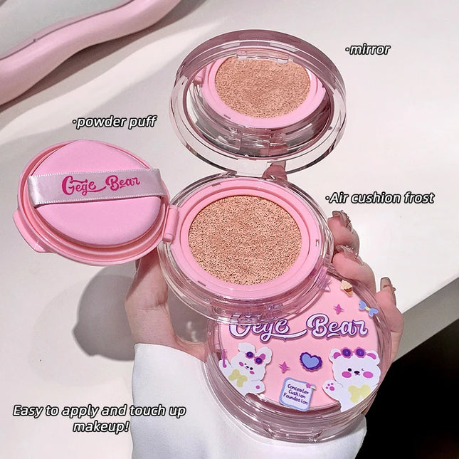 Gege Bear Clear  Air Cushion Cream, Natural, Hydrating, Long-Lasting, Coverage for Dry and Oily Skin Types to Even Skin Tone